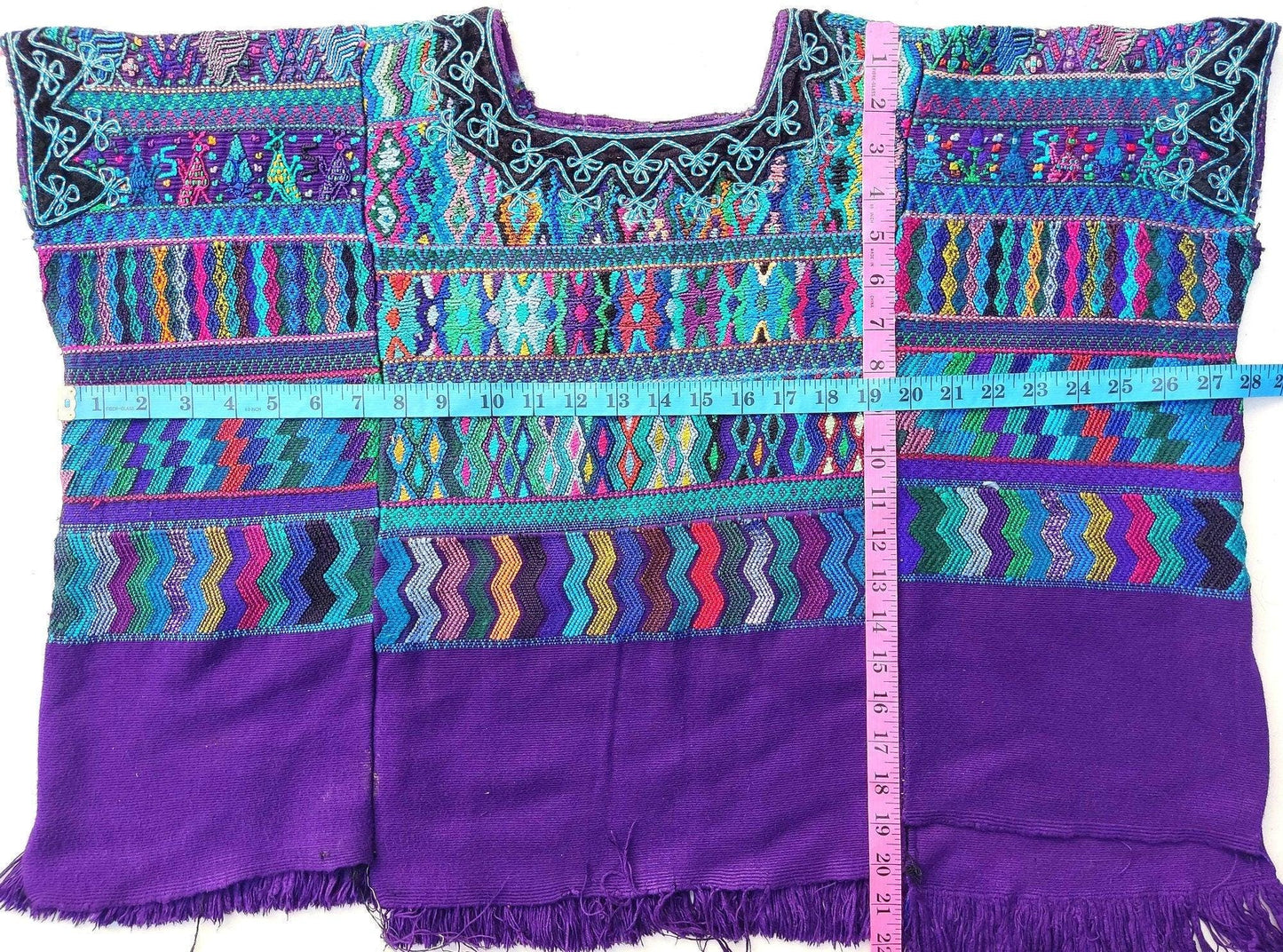 Vintage San Antonio Palopo Huipil Embroidery Geometric Pattern Cotton TAPESTRY And BLOUSE - Home Wall Decor Floral Wall Hanging Blouse