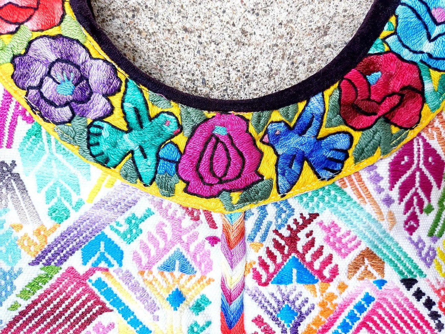 Vintage Cotton Unique Handmade weaved -San Martin Chile Verde Quetzaltenango XELA- huipil