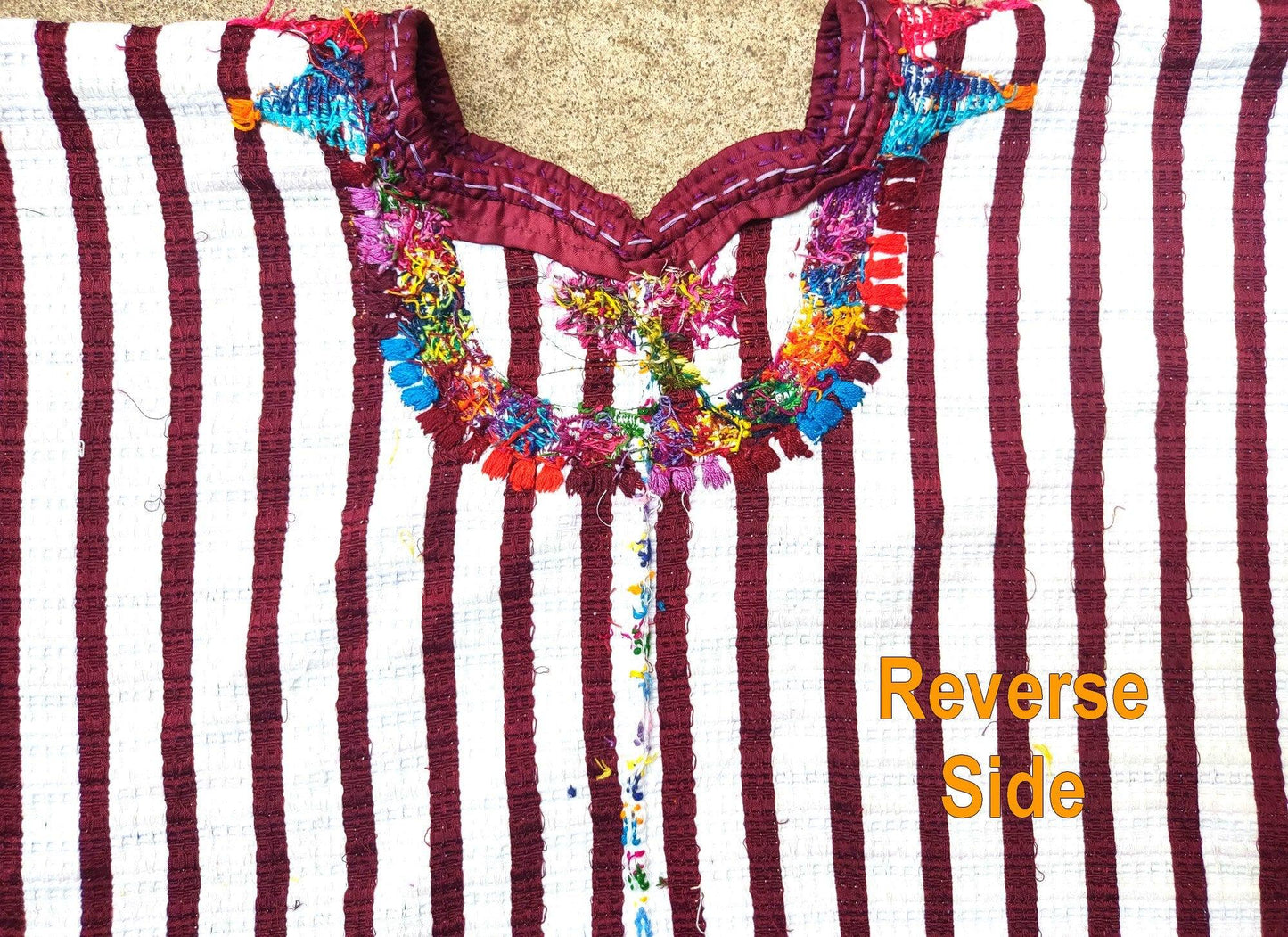 Vintage Handmade EMBROIDERED Rombus An Flowers SANTIAGO ATITLAN huipil cotton wall decor tapestry 211
