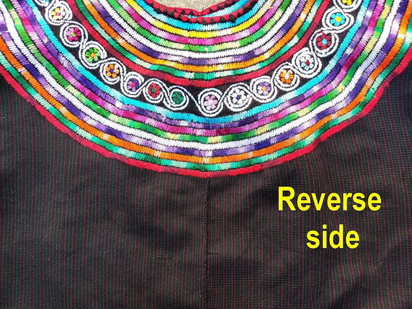 Vintage black unique Guatemala handmade weaved -Joyabaj huipil