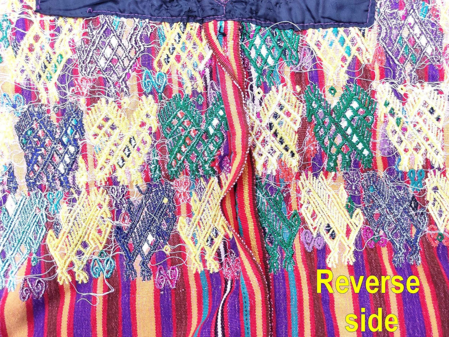 Vintage Guatemalan unique handmade weaved cotton -San Juan Sacatepequez-