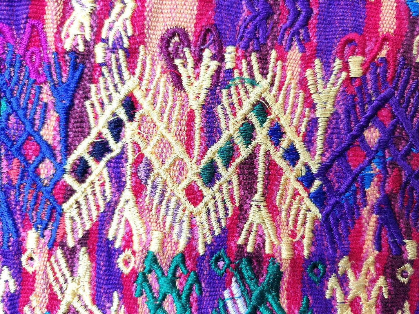 Vintage Guatemalan unique handmade weaved cotton -San Juan Sacatepequez-