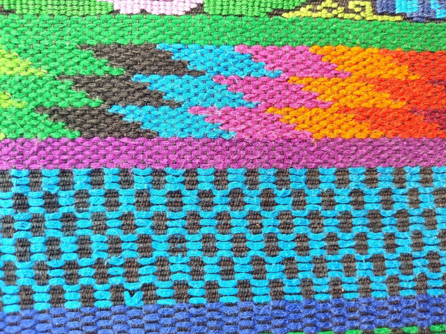 NEW! unique Guatemala handmade weaved cotton runner -Huipil from San Antonio Aguas Calientes-