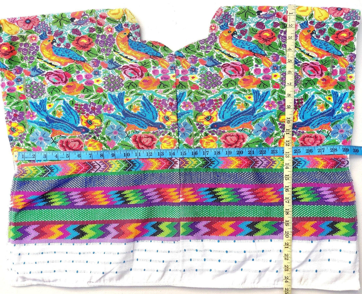 HUIPIL WEAVED Cotton Colorful Table RUNNER - Peacocks, Doves And a Plenty Of Flowers Guatemala Runner