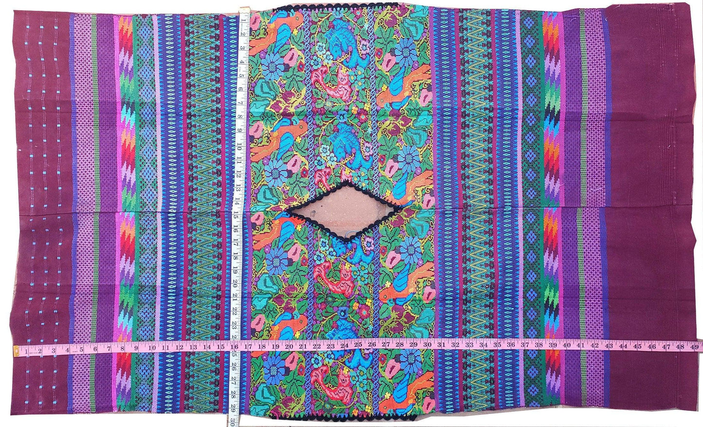 Vintage Guatemala handmade weaved cotton runner -Huipil from San Antonio Aguas Calientes-