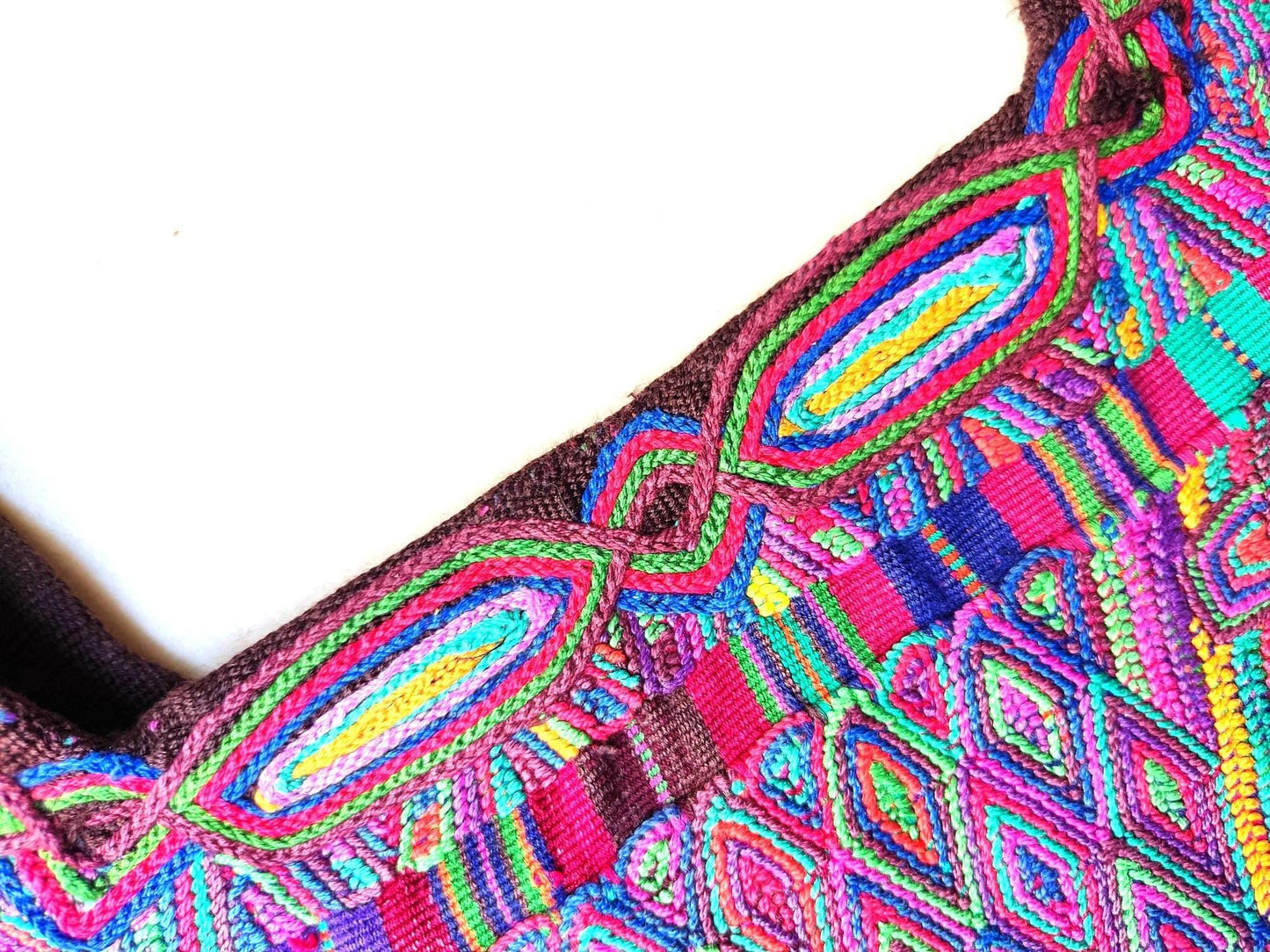 Vintage Guatemalan Unique Red Handmade Weaved Cotton -NEBAJ QUICHE Huipil- Birds HORSES and Geometric Patterns