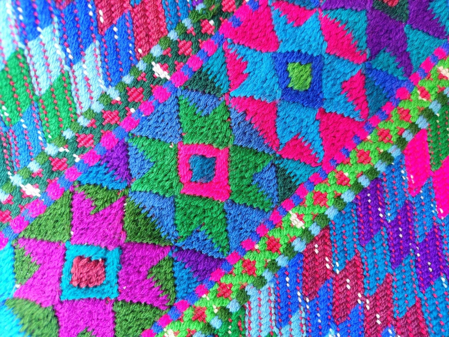 Vintage San Antonio Palopo Huipil Embroidery Geometric Pattern Cotton TAPESTRY And BLOUSE - Home Wall Decor Floral Wall Hanging Blouse
