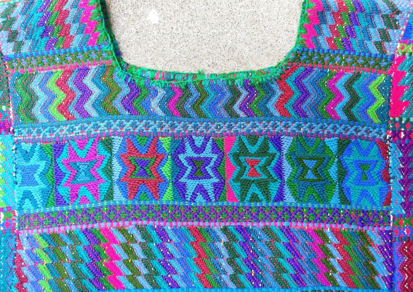Vintage San Antonio Palopo Huipil Embroidery Geometric Pattern Cotton TAPESTRY And BLOUSE - Home Wall Decor Floral Wall Hanging Blouse