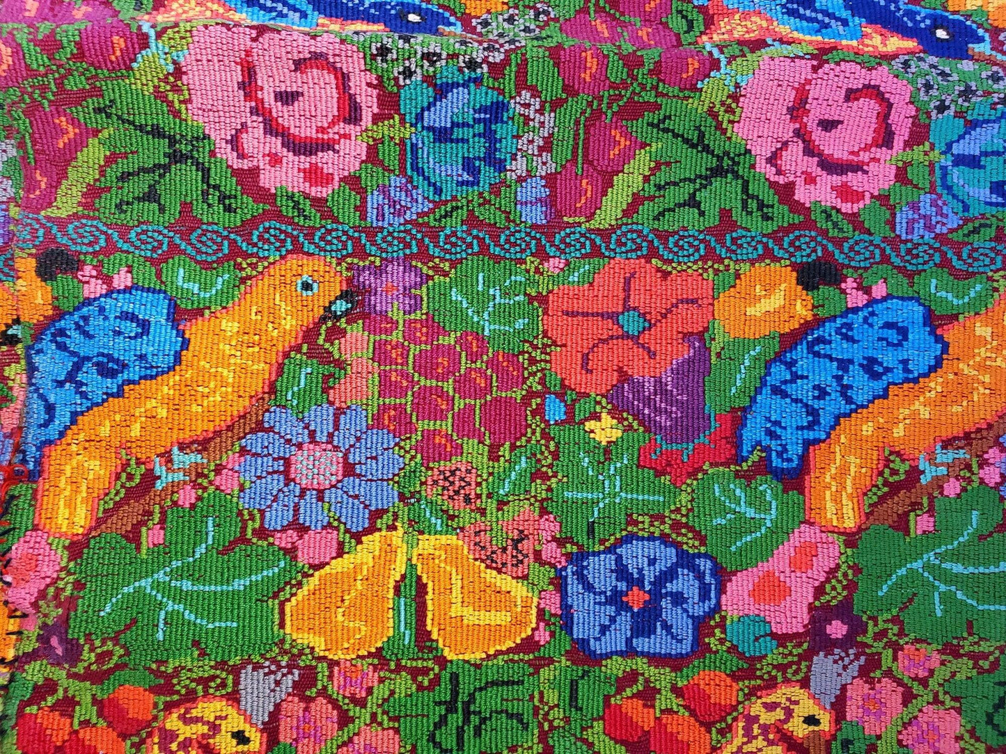 NEW! unique Guatemala handmade weaved cotton runner -Huipil from San Antonio Aguas Calientes-