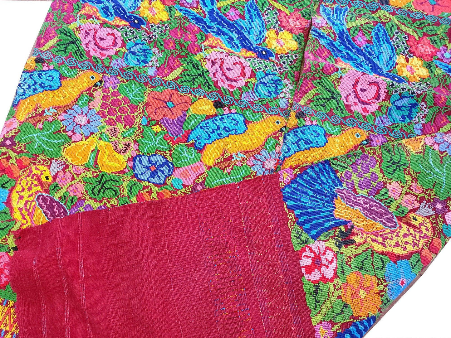 NEW! unique Guatemala handmade weaved cotton runner -Huipil from San Antonio Aguas Calientes-