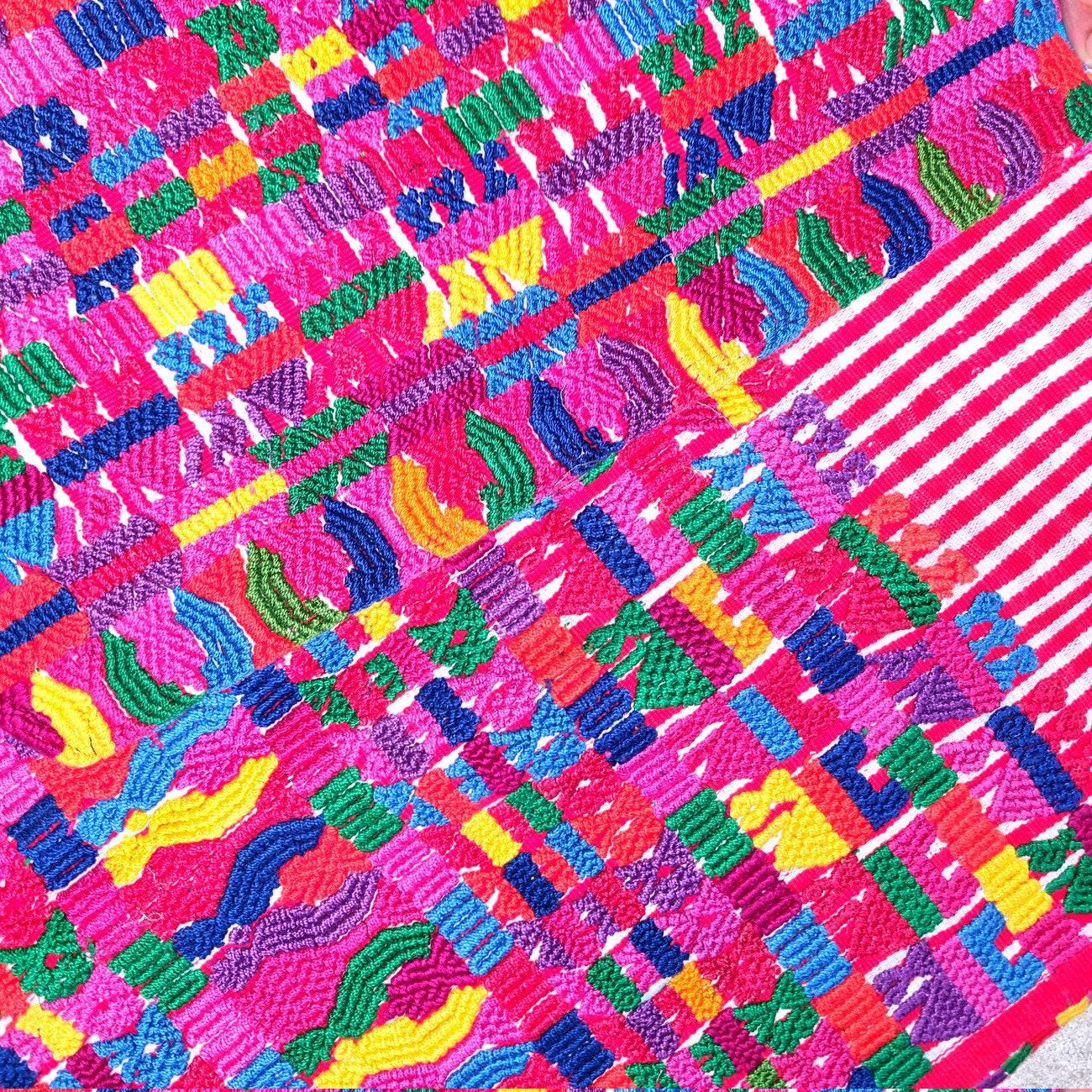 Vintage Guatemalan unique handmade weaved cotton -San Pedro Sacatepéquez huipil-