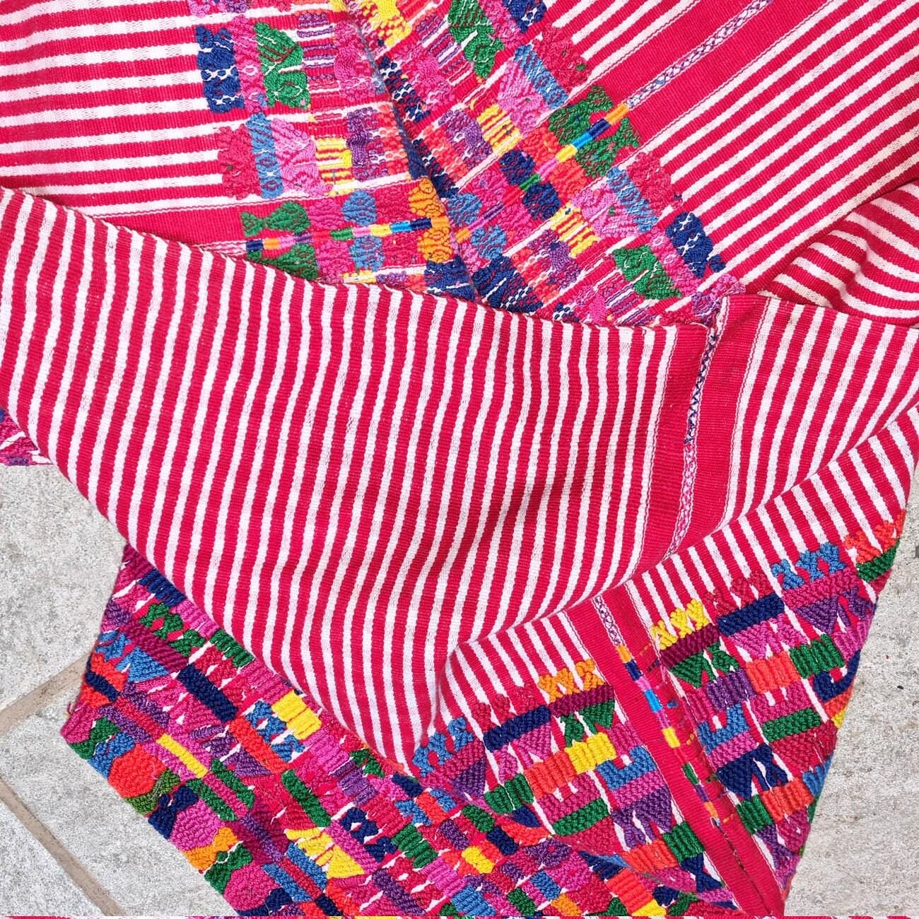 Vintage Guatemalan unique handmade weaved cotton -San Pedro Sacatepéquez huipil-