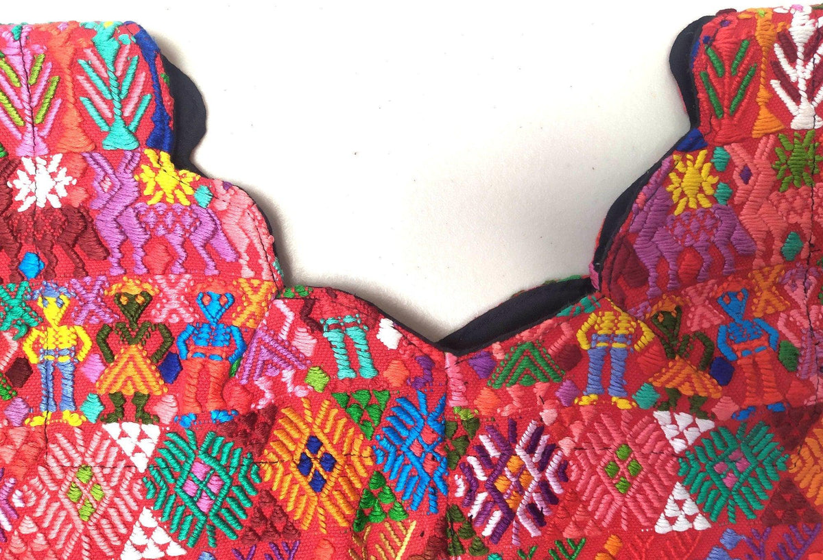 Vintage Tactic Coban Huipil Weaved Cotton TAPESTRY And BLOUSE - Home Wall Decor Geometric Wall Hanging Blouse