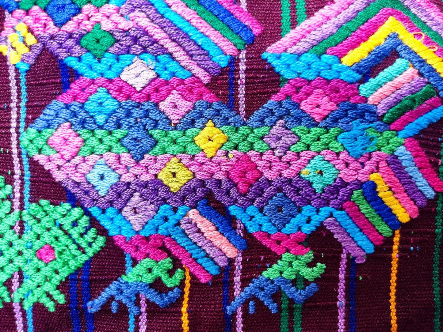 Vintage Guatemalan Unique Handmade Weaved Cotton RED Color -Mayan ROOSTERS Santo Domingo XENACOJ huipil-