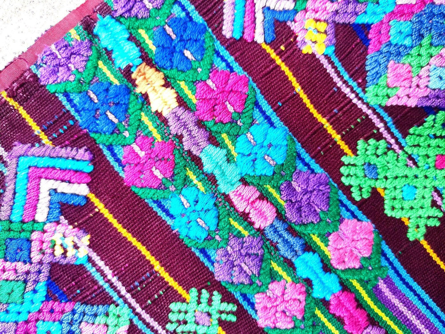 Vintage Guatemalan Unique Handmade Weaved Cotton RED Color -Mayan ROOSTERS Santo Domingo XENACOJ huipil-