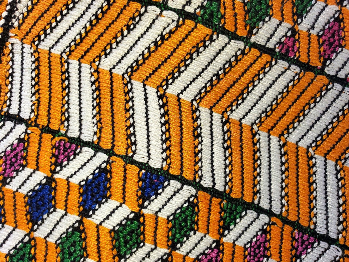 Vintage white black unique handmade weaved cotton Almolonga Quetzaltenango huipil