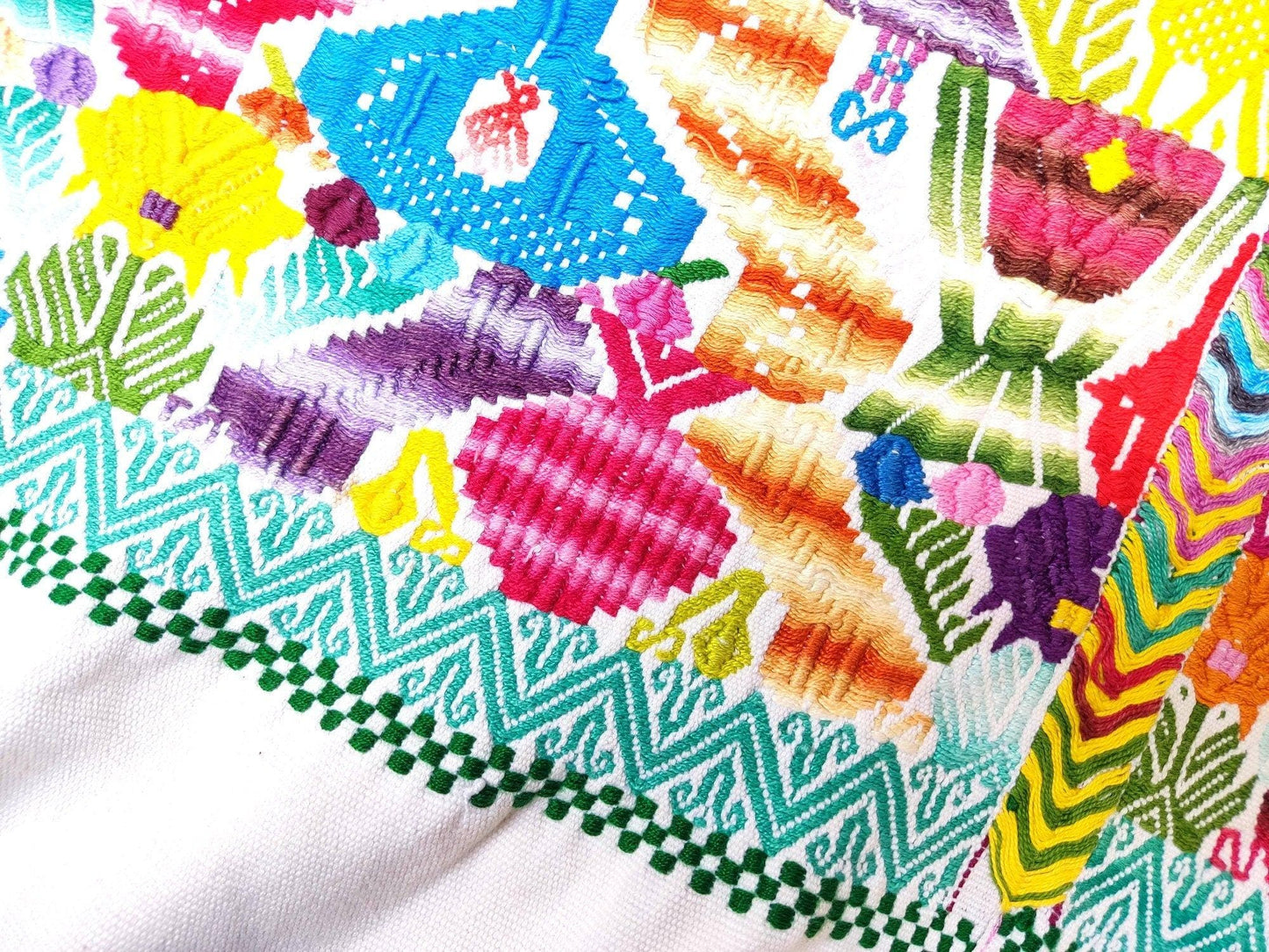 Vintage Cotton Unique Handmade weaved -San Martin Chile Verde Quetzaltenango XELA- huipil