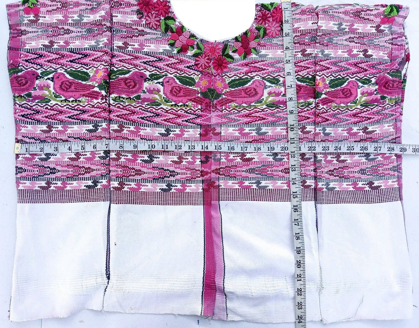 Vintage Guatemalan unique handmade weaved cotton -San Juan Comalapa huipil-