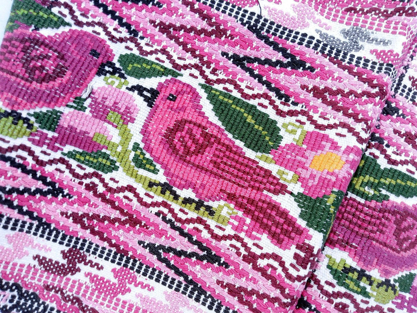 Vintage Guatemalan unique handmade weaved cotton -San Juan Comalapa huipil-