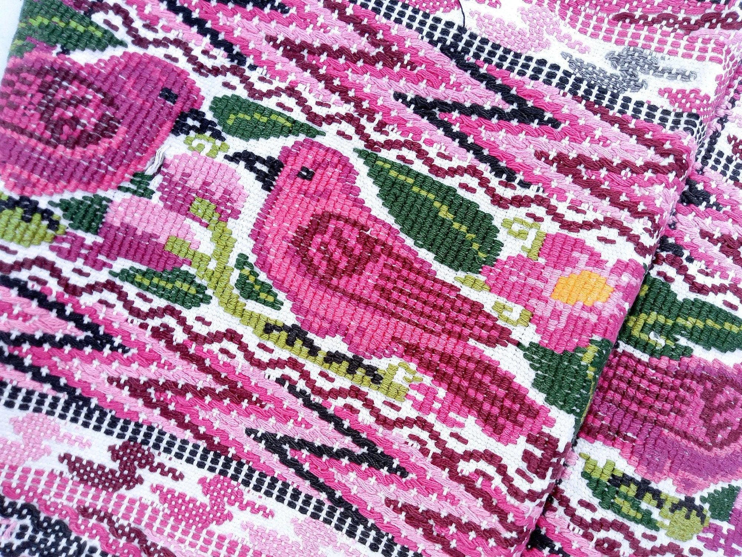Vintage Guatemalan unique handmade weaved cotton -San Juan Comalapa huipil-