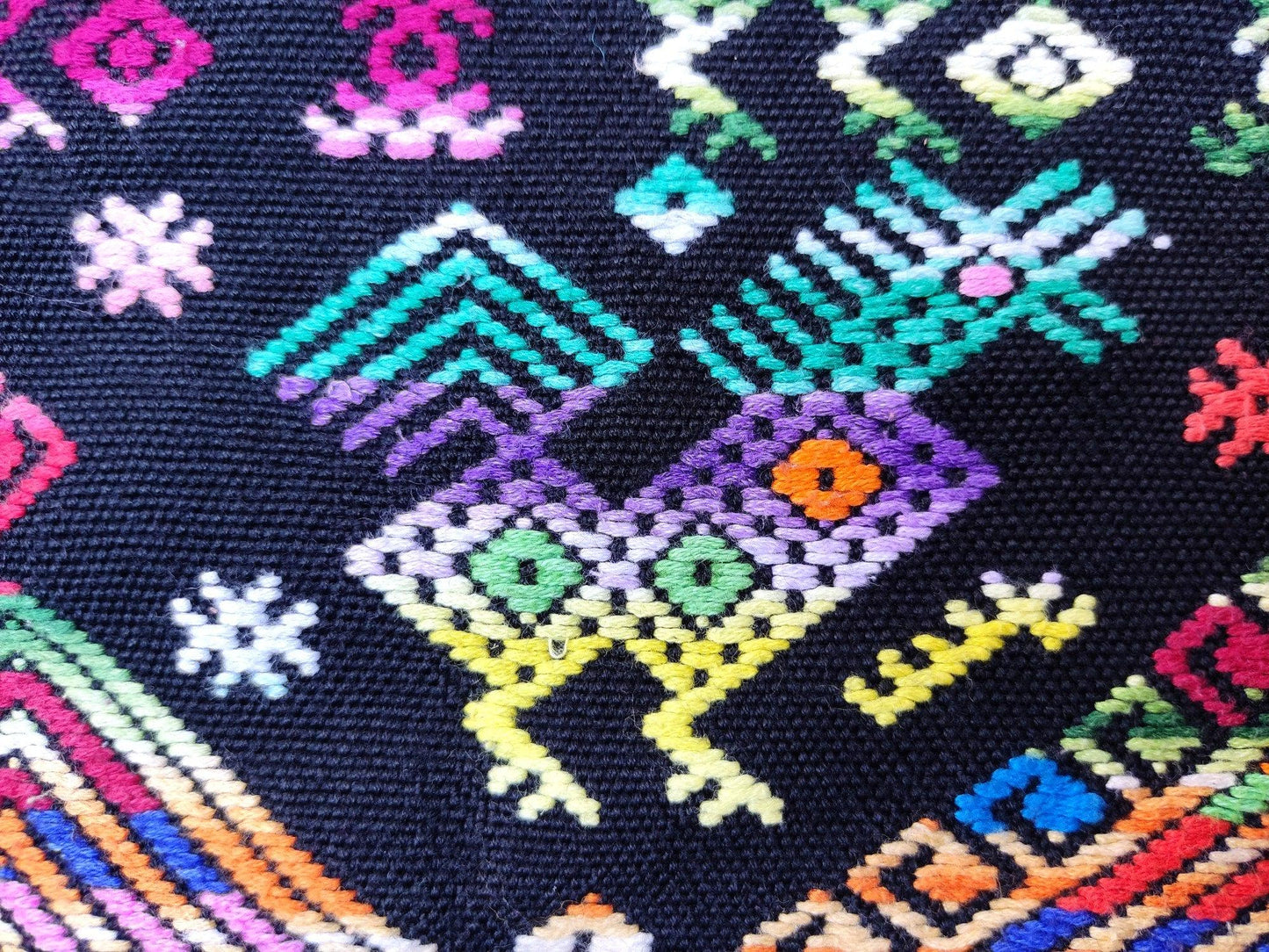 Vintage Nahuala Huipil Weaved GEOMETRIC Cotton TAPESTRY And BLOUSE - Home Wall Decor Wall Hanging Blouse -