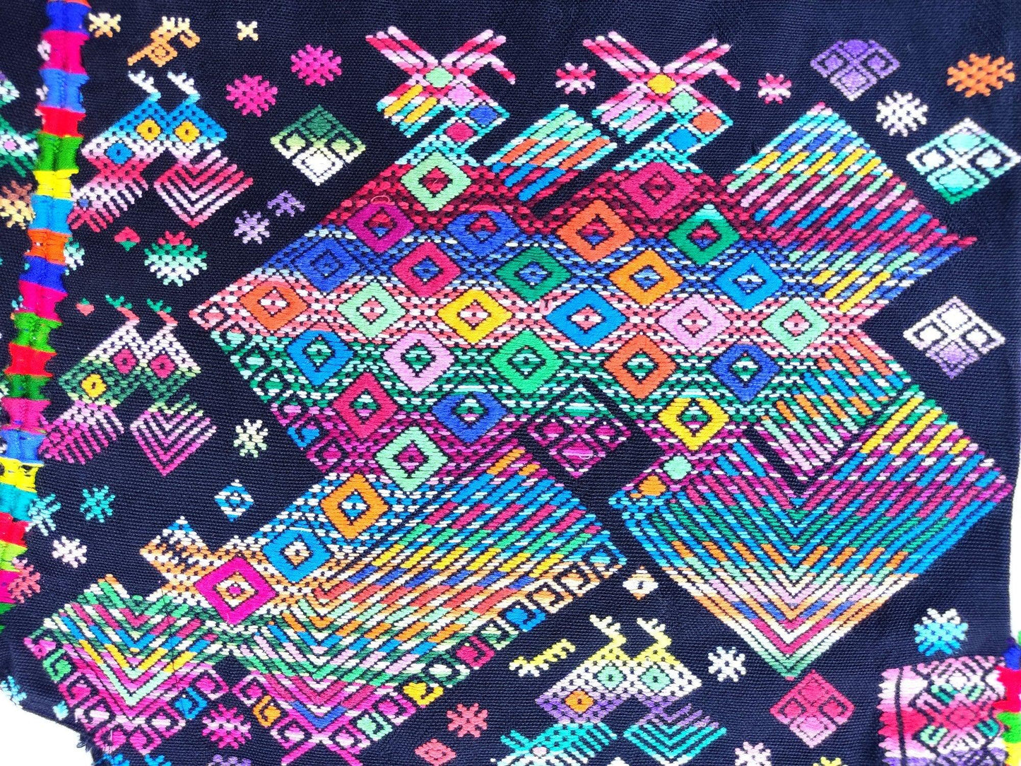 Vintage Nahuala Huipil Weaved GEOMETRIC Cotton TAPESTRY And BLOUSE - Home Wall Decor Wall Hanging Blouse -