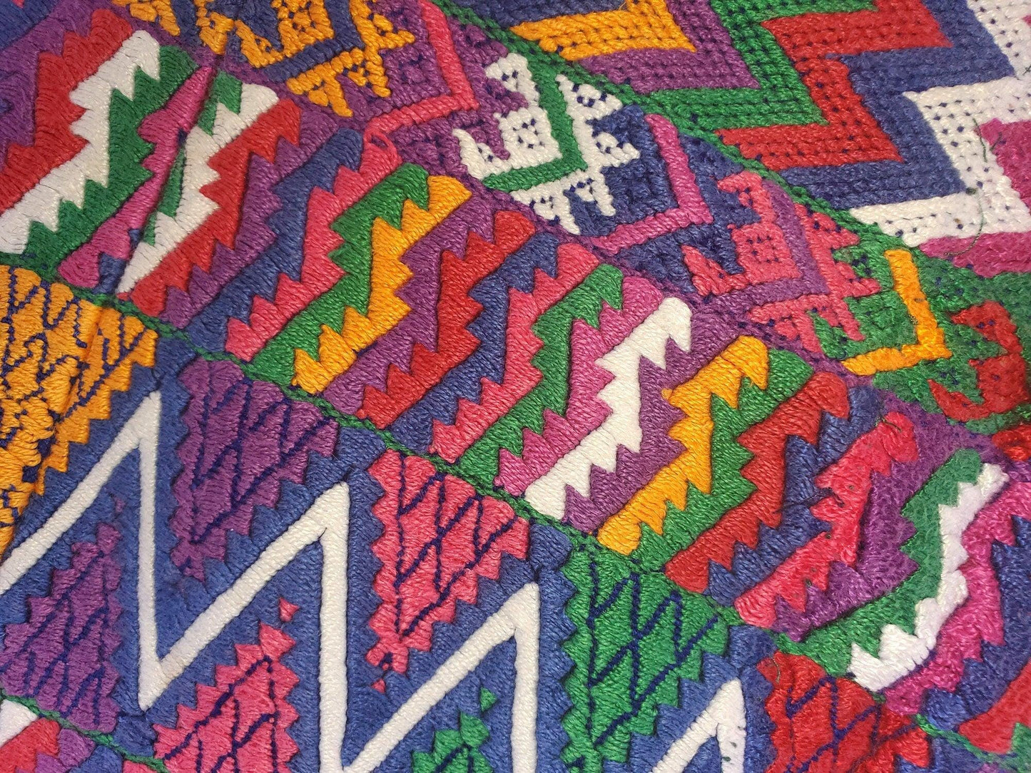 Vintage Guatemalan unique handmade weaved cotton -San Pedro Sacatepéquez huipil-