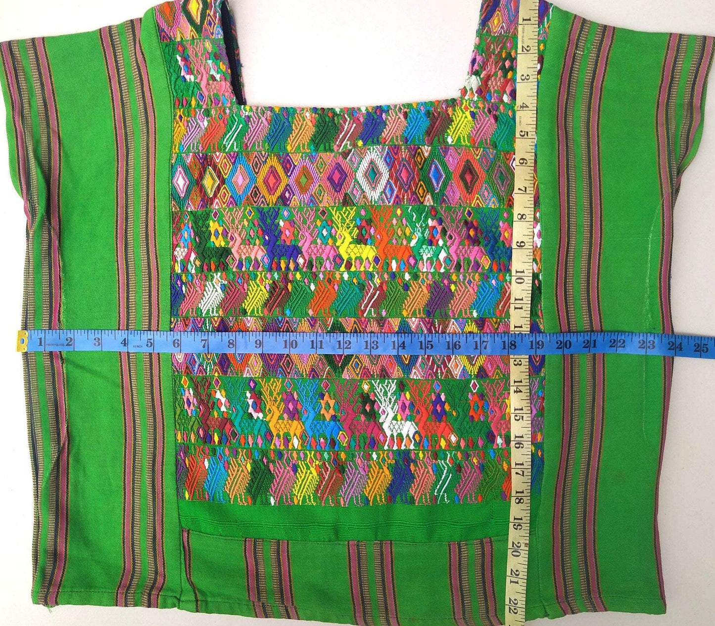 Vintage Tactic Coban Huipil Weaved Cotton TAPESTRY And BLOUSE - Home Wall Decor Geometric Wall Hanging Blouse