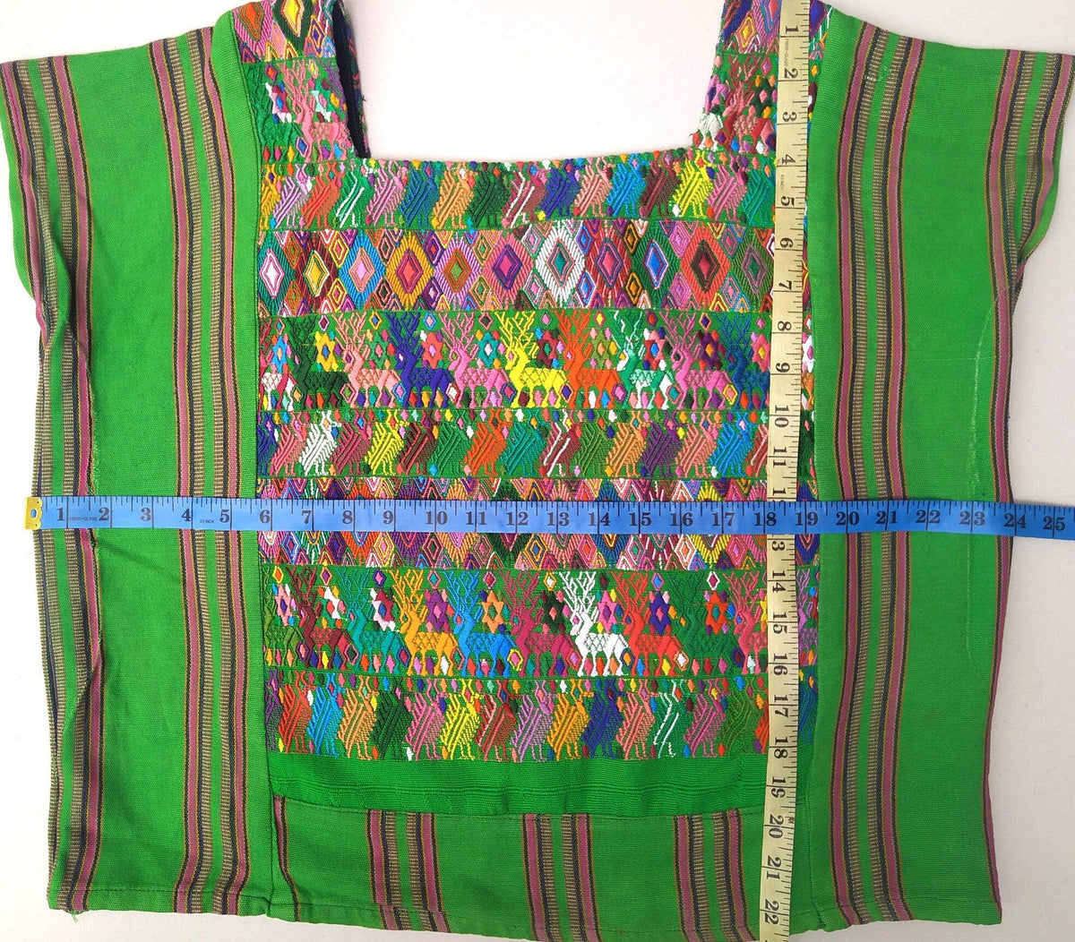 Vintage Tactic Coban Huipil Weaved Cotton TAPESTRY And BLOUSE - Home Wall Decor Geometric Wall Hanging Blouse