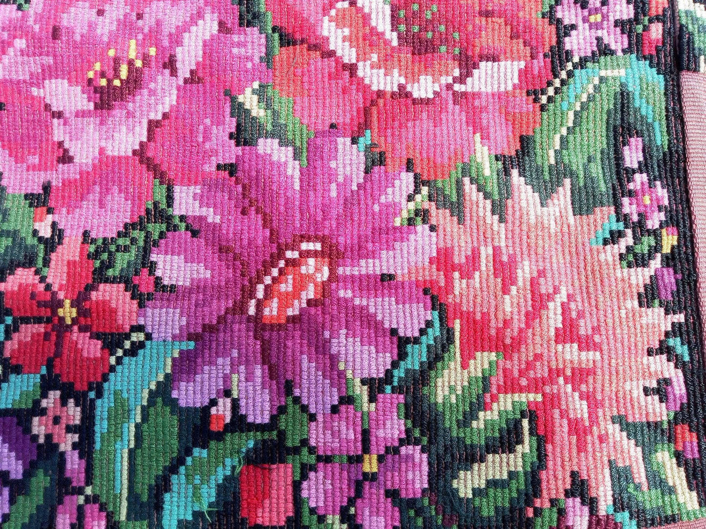 Vintage Guatemalan unique handmade Floral Chichicastenango cotton huipil