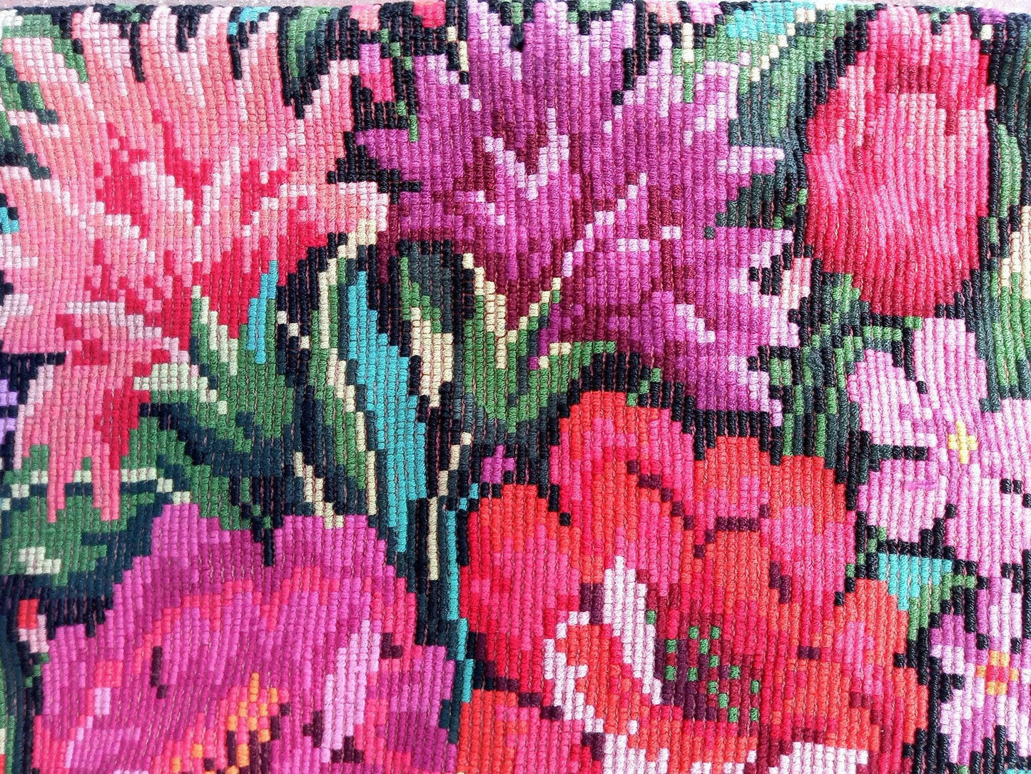 Vintage Guatemalan unique handmade Floral Chichicastenango cotton huipil
