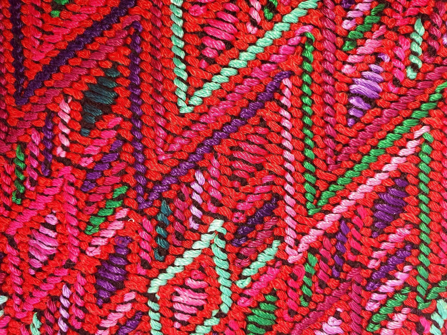 Vintage Black Red Unique Guatemala Handmade Weaved -Santa Maria de Jesus huipil-