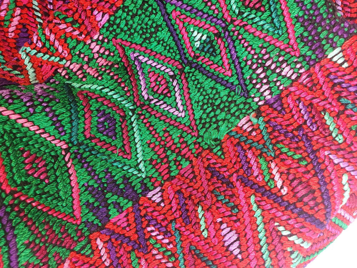 Vintage Black Red Unique Guatemala Handmade Weaved -Santa Maria de Jesus huipil-