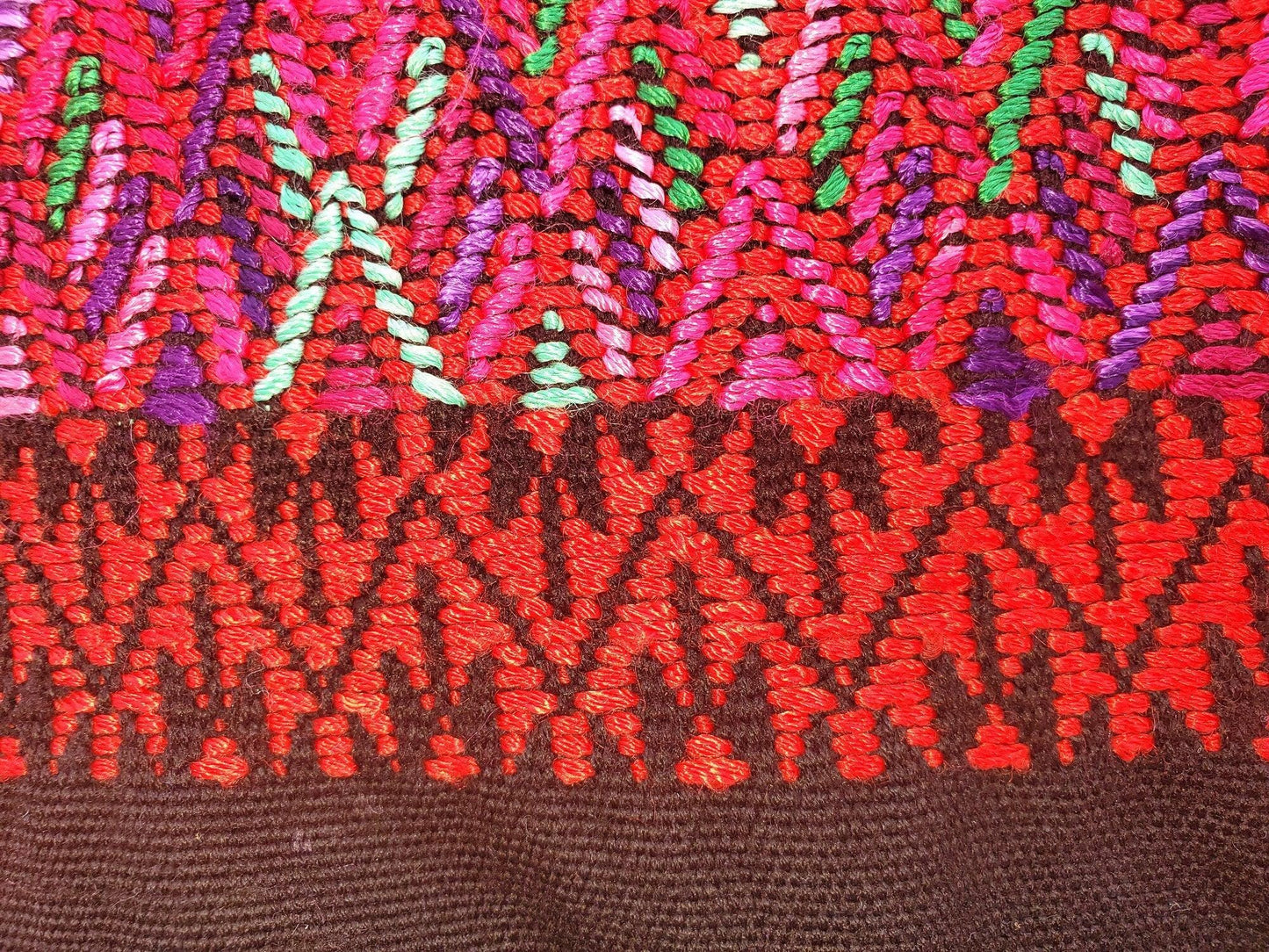 Vintage Black Red Unique Guatemala Handmade Weaved -Santa Maria de Jesus huipil-