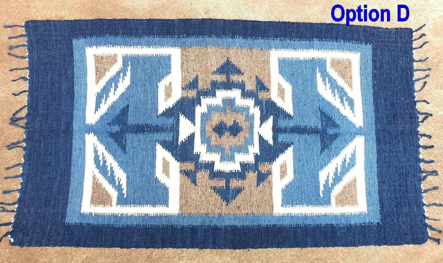 Handwoven WOOL RUG made in MOMOSTENANGO Guatemala / Geometric pattern