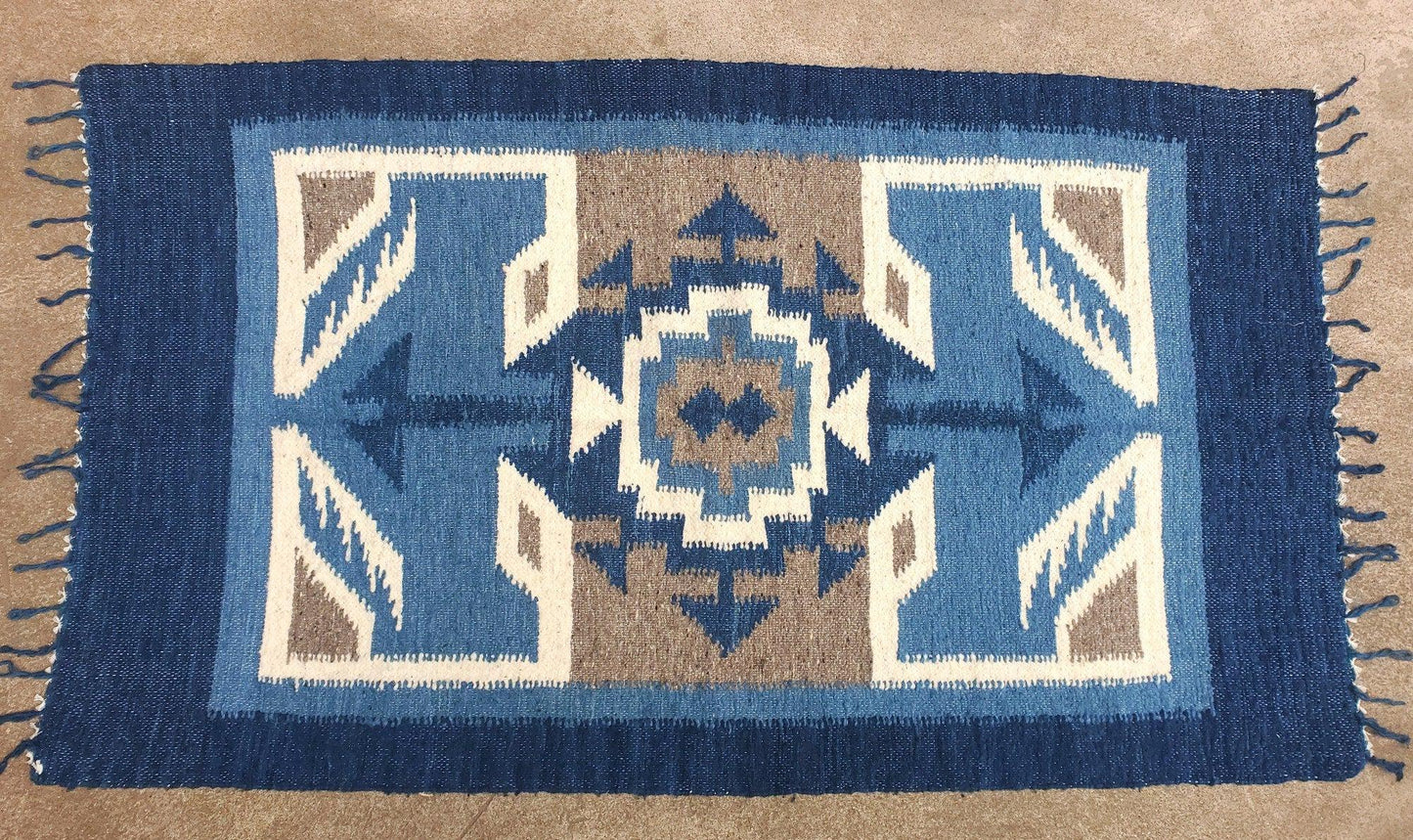 Traditional GUATEMALA HANDWOWEN RUG Made In Momostenango – Aesthetic Design 100% Wool, Cotton Warp Rug
