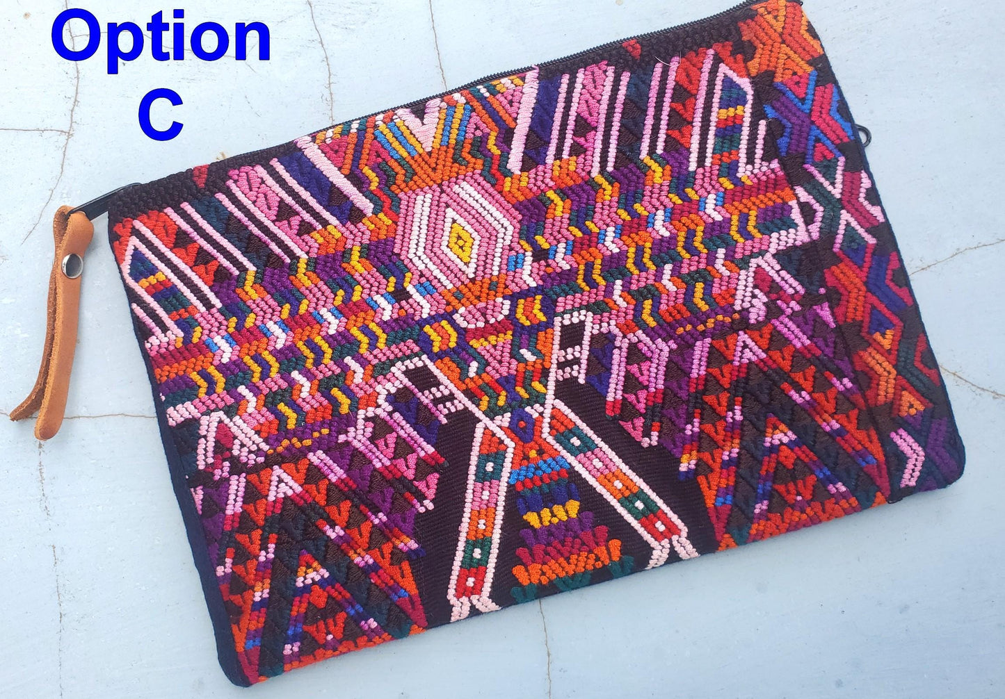 Guatemalan upcycled huipil purse, Make Up Bag, Huipil Pouch