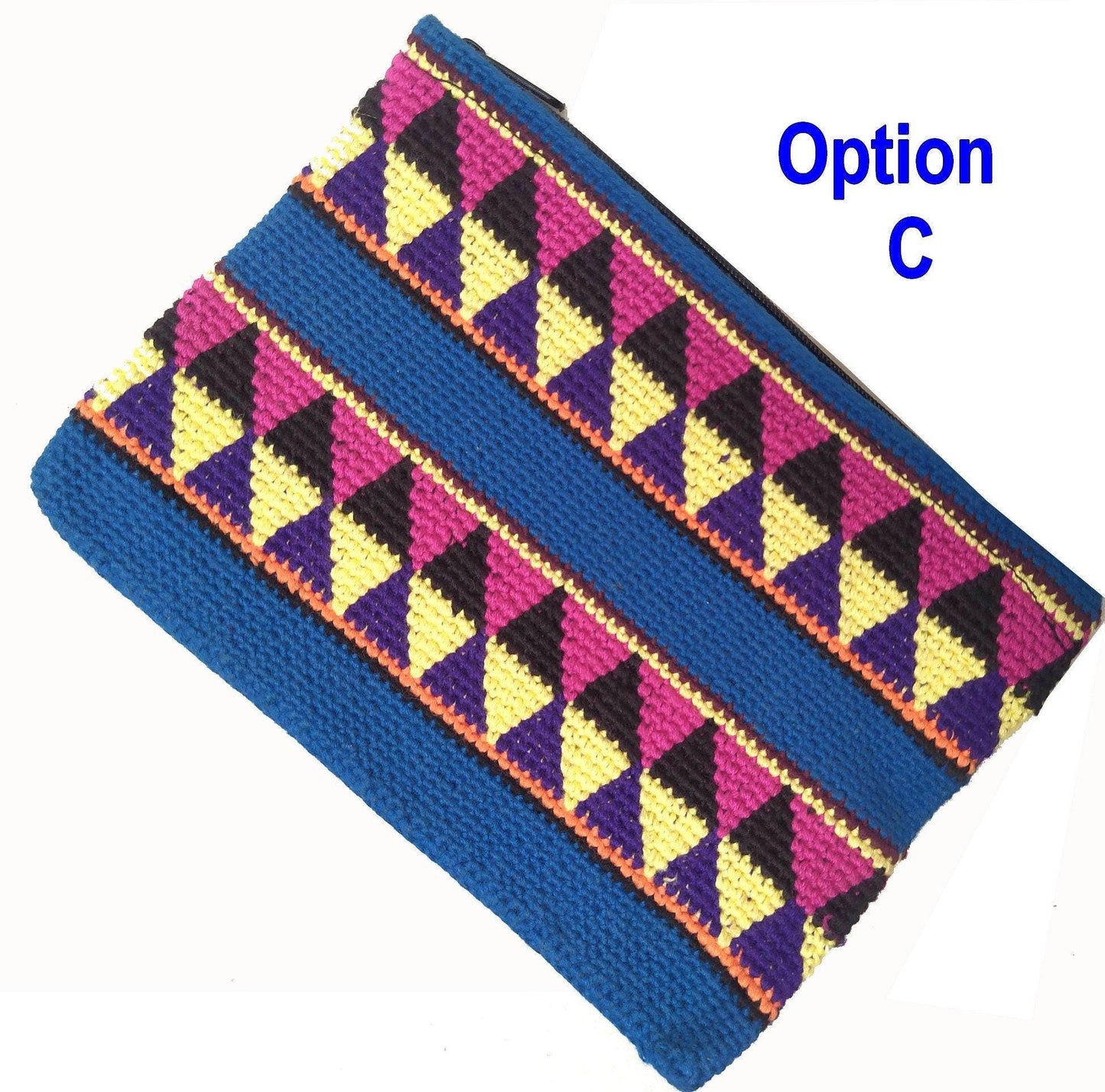Cotton crocheted zippered coin purse