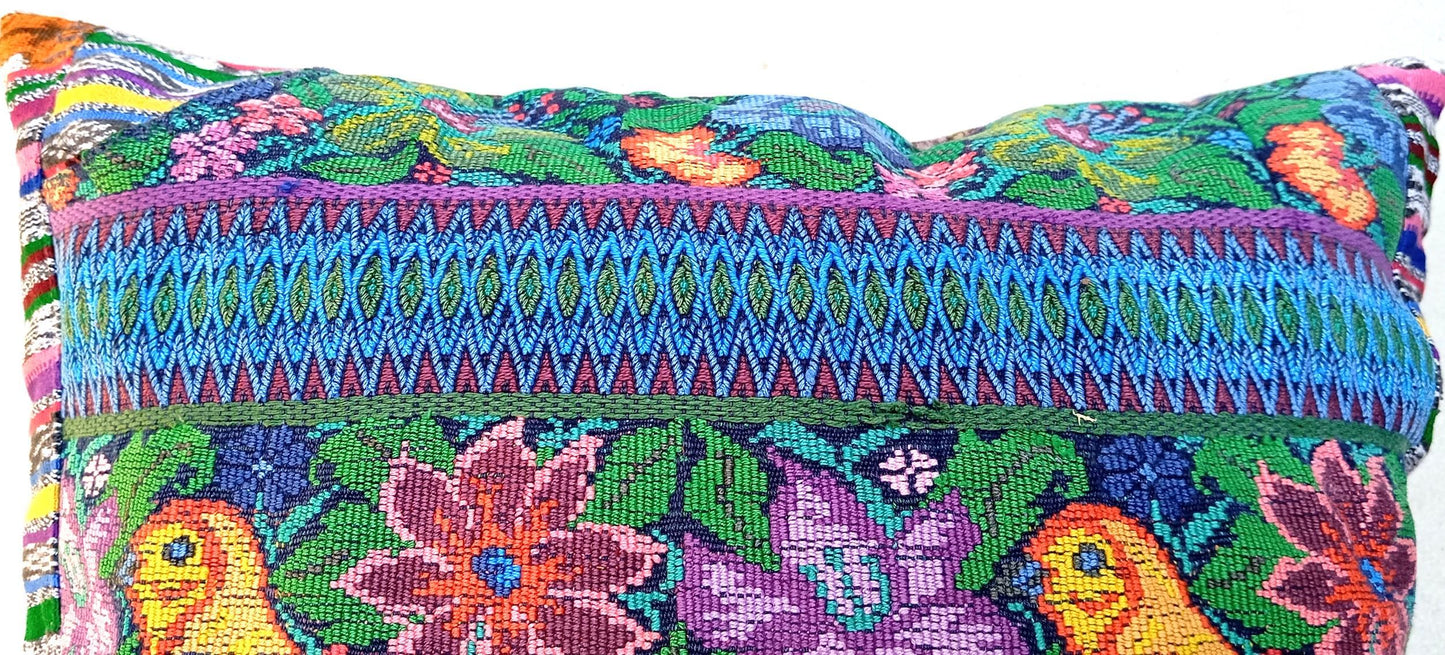 Cotton Guatemala hand pillow cover -San Antonio Aguas Calientes Huipil- 14x18 16x16 17x17 18x18