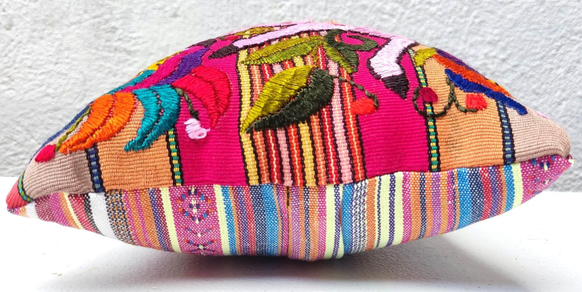 MINI Guatemala Hand Embroidery -Deer Pattern- Pillow Cushion 8x8 - Mayan Fair Trade
