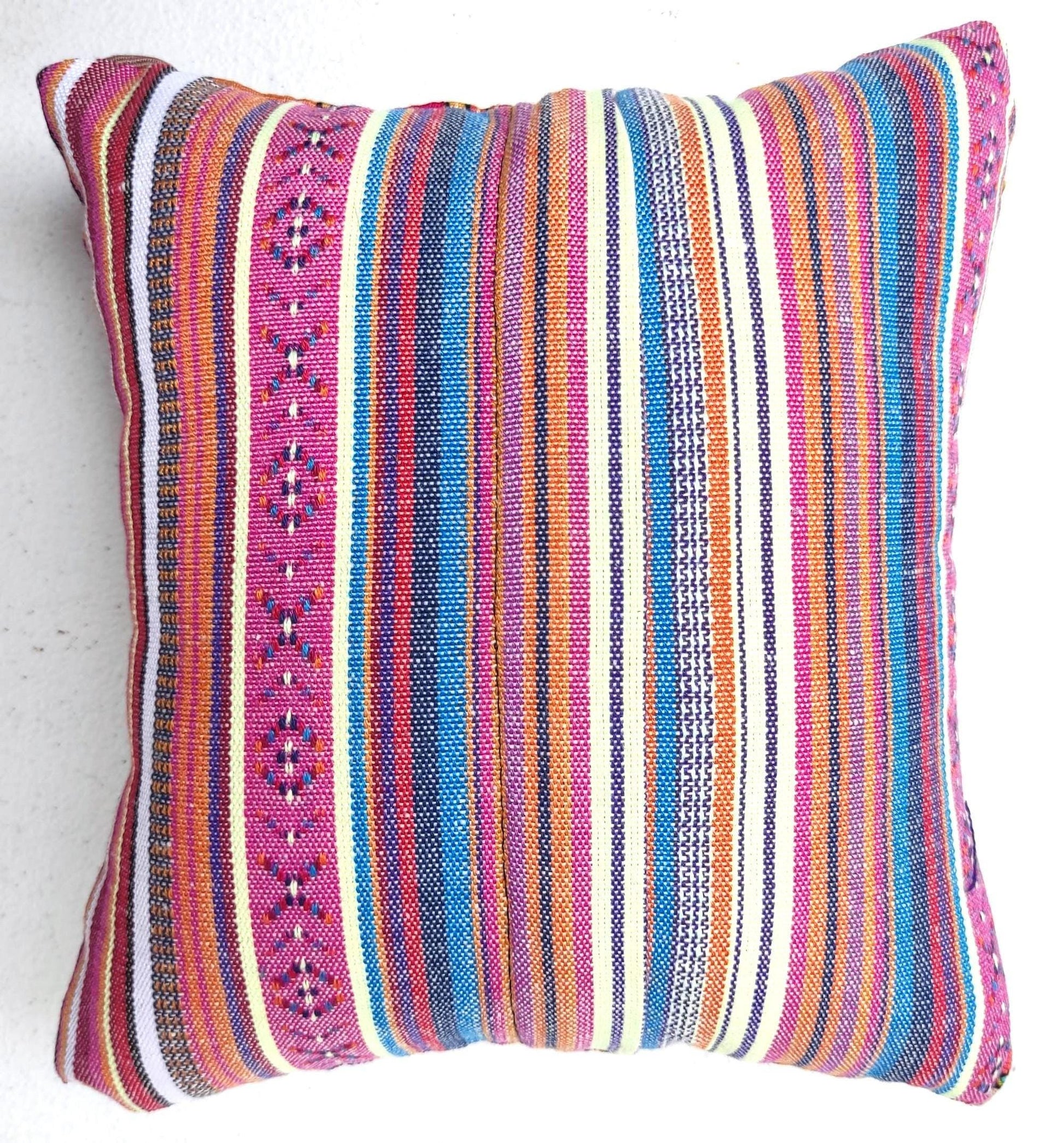 MINI Guatemala Hand Embroidery -Deer Pattern- Pillow Cushion 8x8 - Mayan Fair Trade