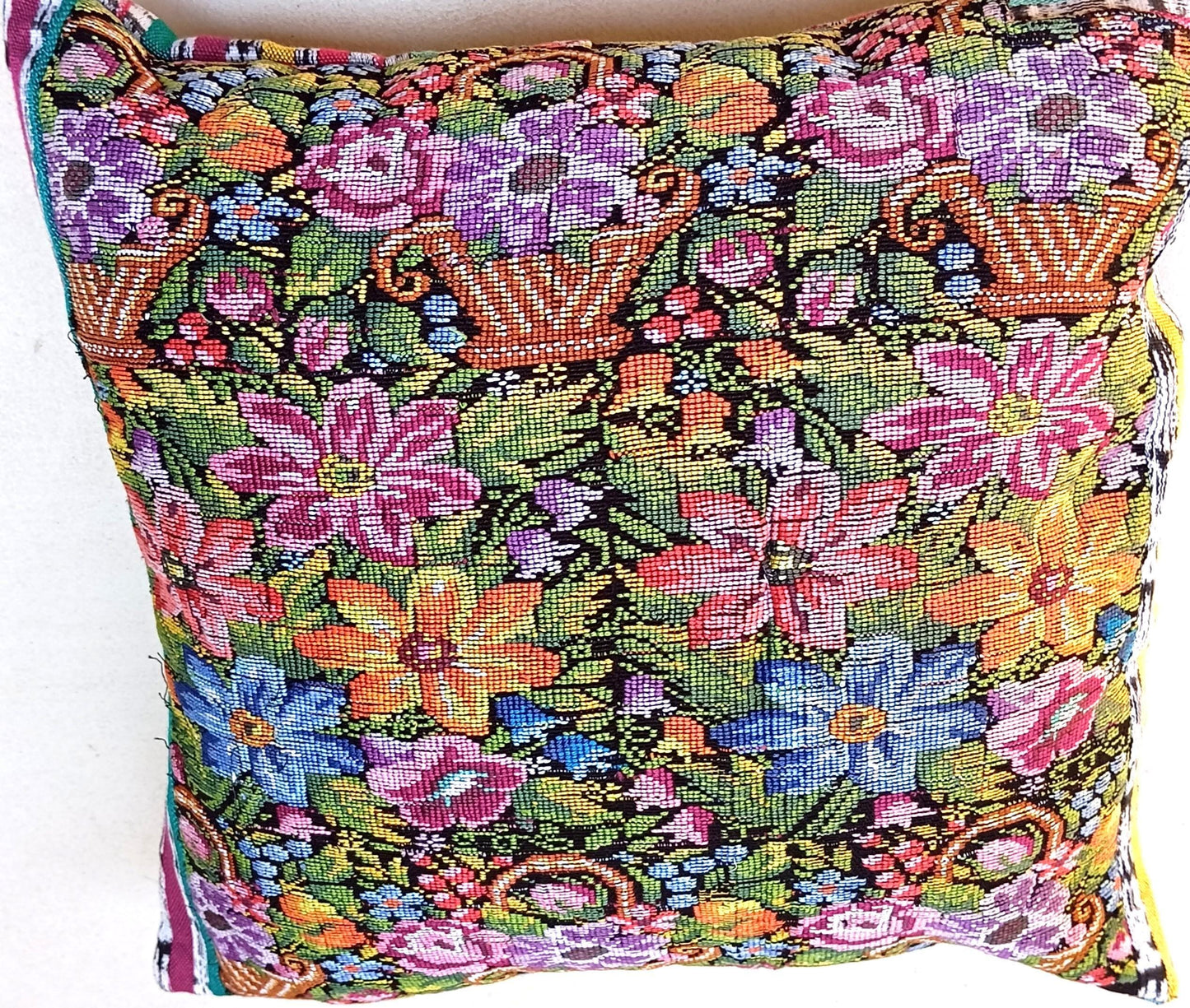 Cotton Guatemala hand pillow cover -Comalapa Huipil- 14x18 16x16 17x17 18x18