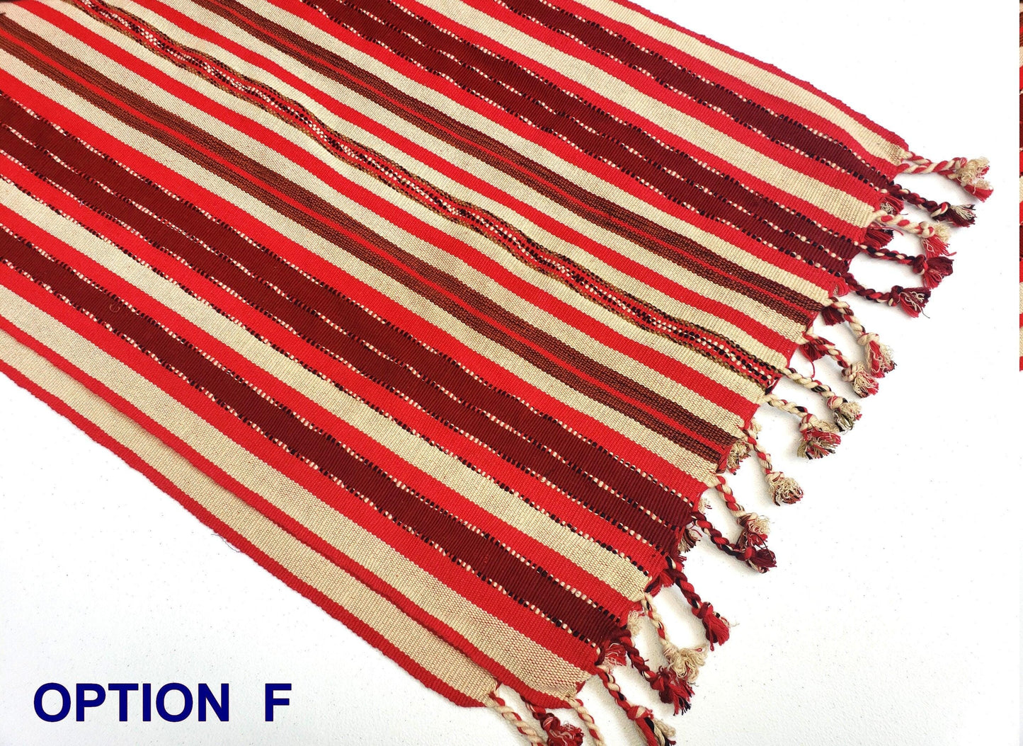 Cotton Guatemalan handmade weaved multicolor bed runner