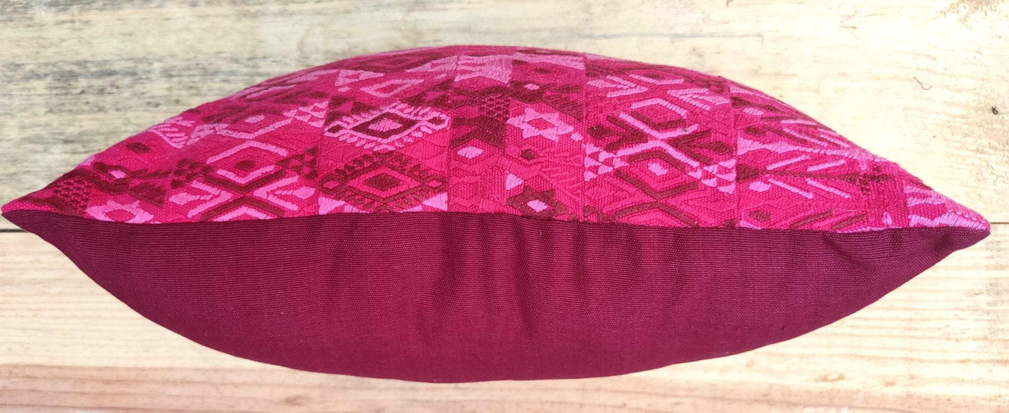 Guatemalan Upcycled Pillow Cover / Ethnic TACTIC COBAN Cushion Case / 12x16 inches