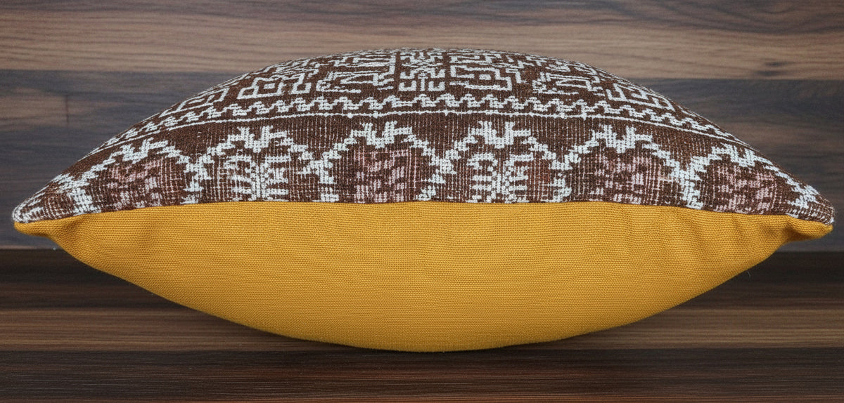 Guatemalan Upcycled Pillow Cover / Ethnic Comalapan Dove Cushion Case / 13.5 x13.5 inches