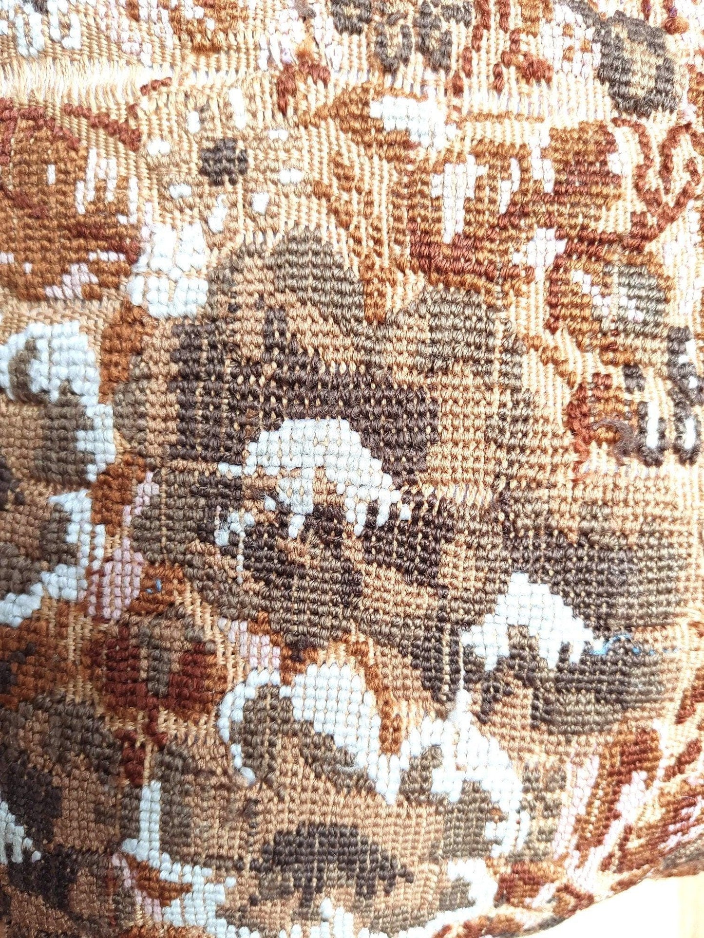 Guatemalan Upcycled Pillow Cover / Ethnic Comalapan Dove Cushion Case / 13.5 x13.5 inches