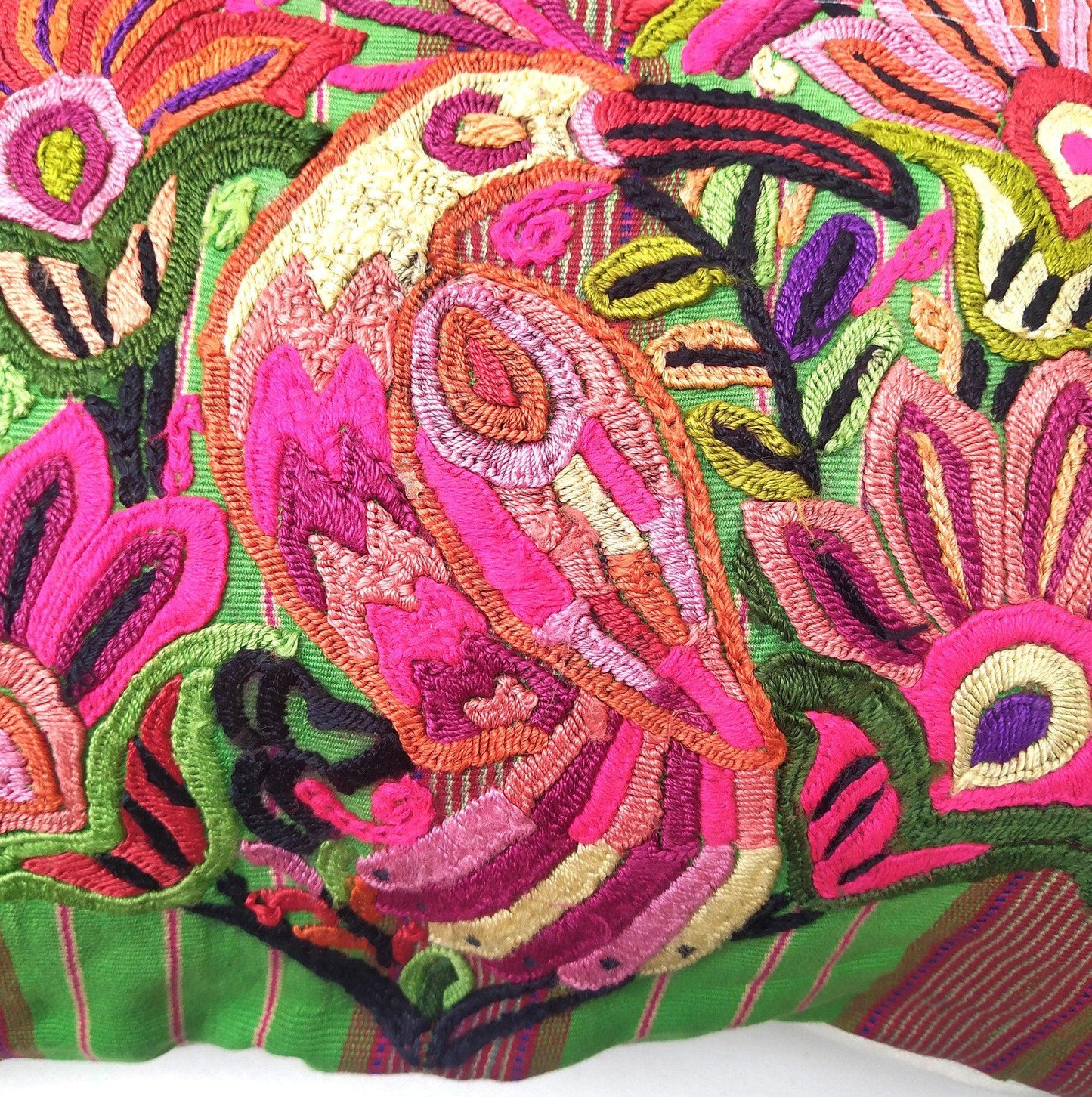 Cotton Guatemala hand embroidery -Eagles & floral- huipil pillow case cushion cover 26x26 inches
