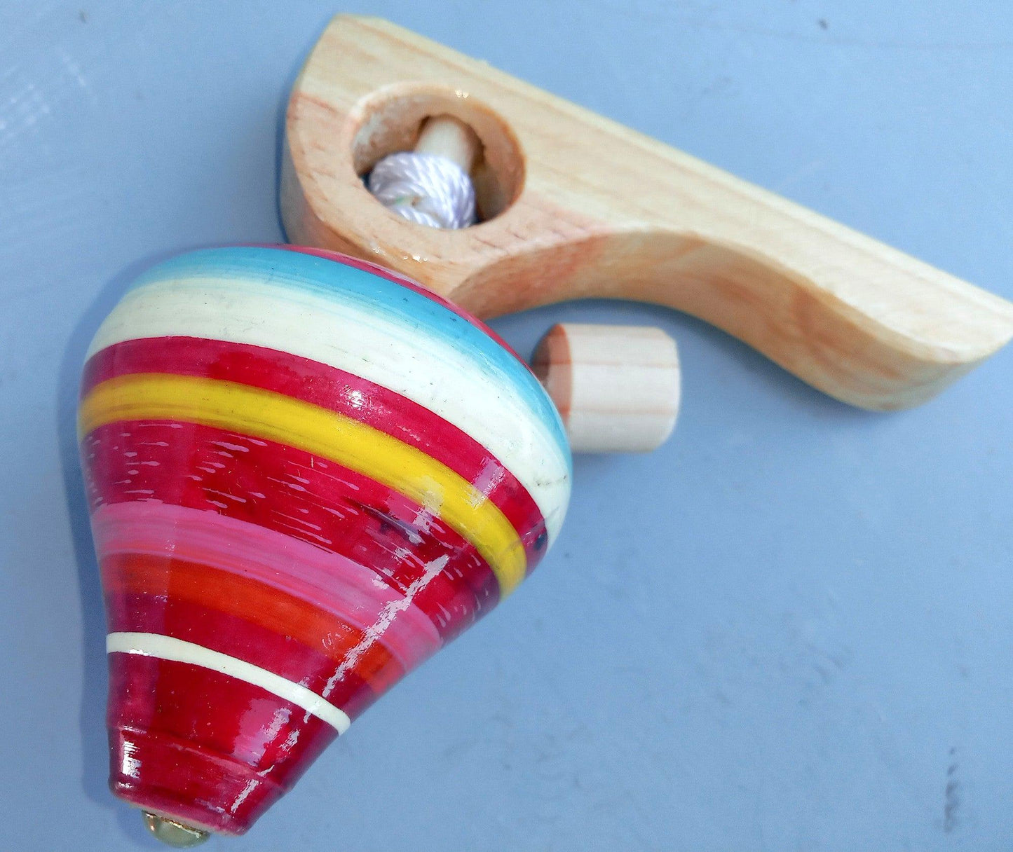 Kids Guatemalan SPINNING Colorful Wooden TOP TOY Available In Multiple Options - Artisans Unisex Top Toy
