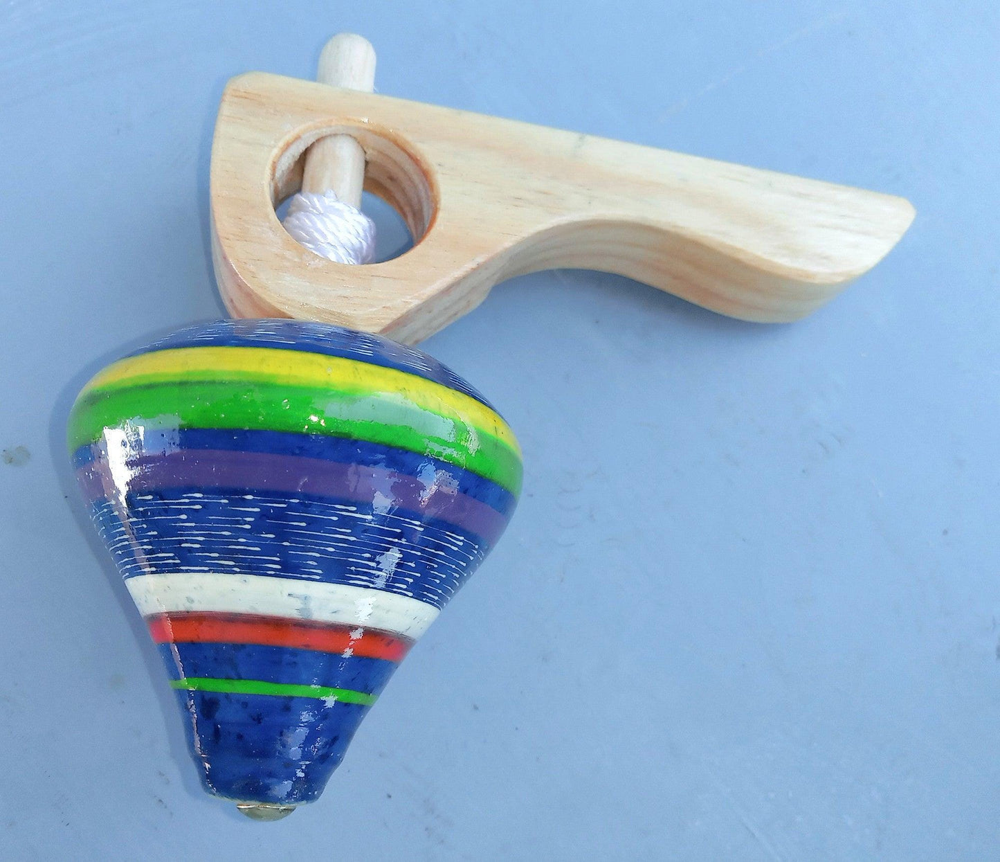 Kids Guatemalan SPINNING Colorful Wooden TOP TOY Available In Multiple Options - Artisans Unisex Top Toy