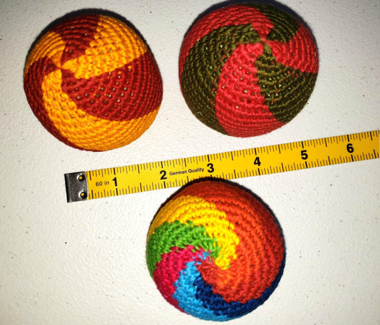 Guatemala Stress Relief Crocheted Cotton Hacky SACKS JUGGLING BALLS Available In Multiple Options